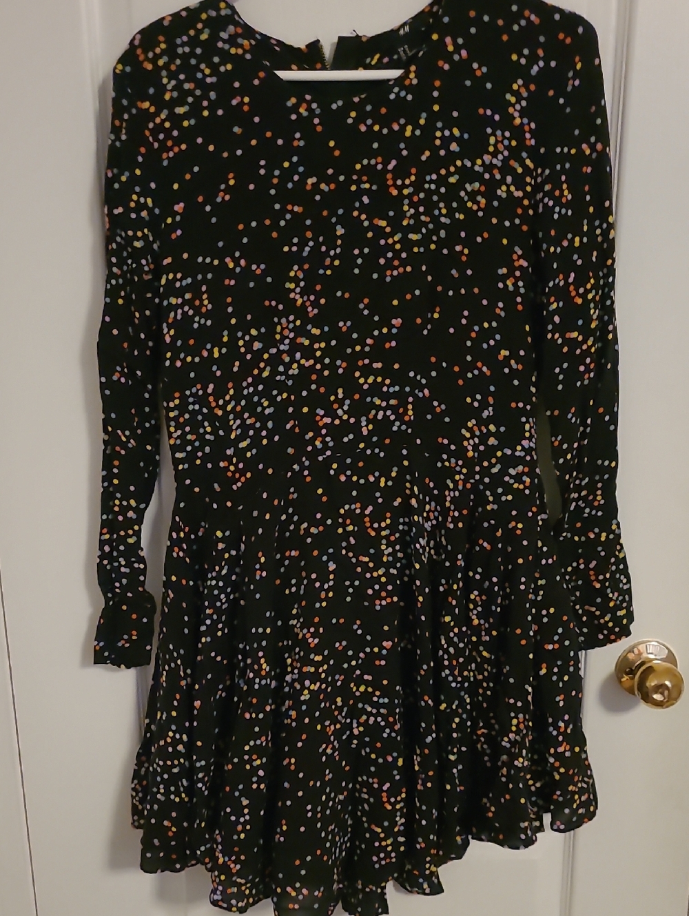H&M Black Dress with Multicolor Polka Dots - Picture 1 of 3